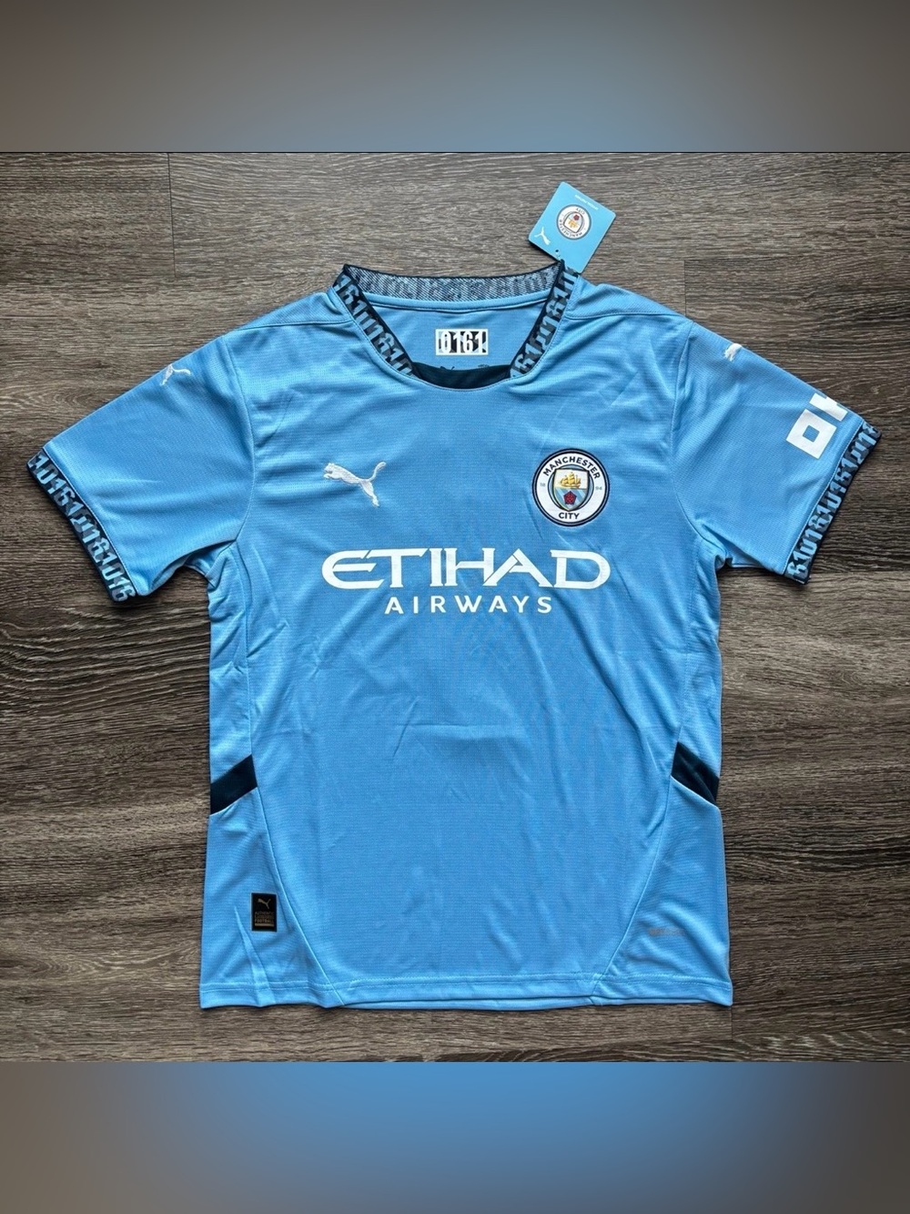 Puma Manchester City Haaland Men’s Light Blue Home Jersey Soccer Size L & XL